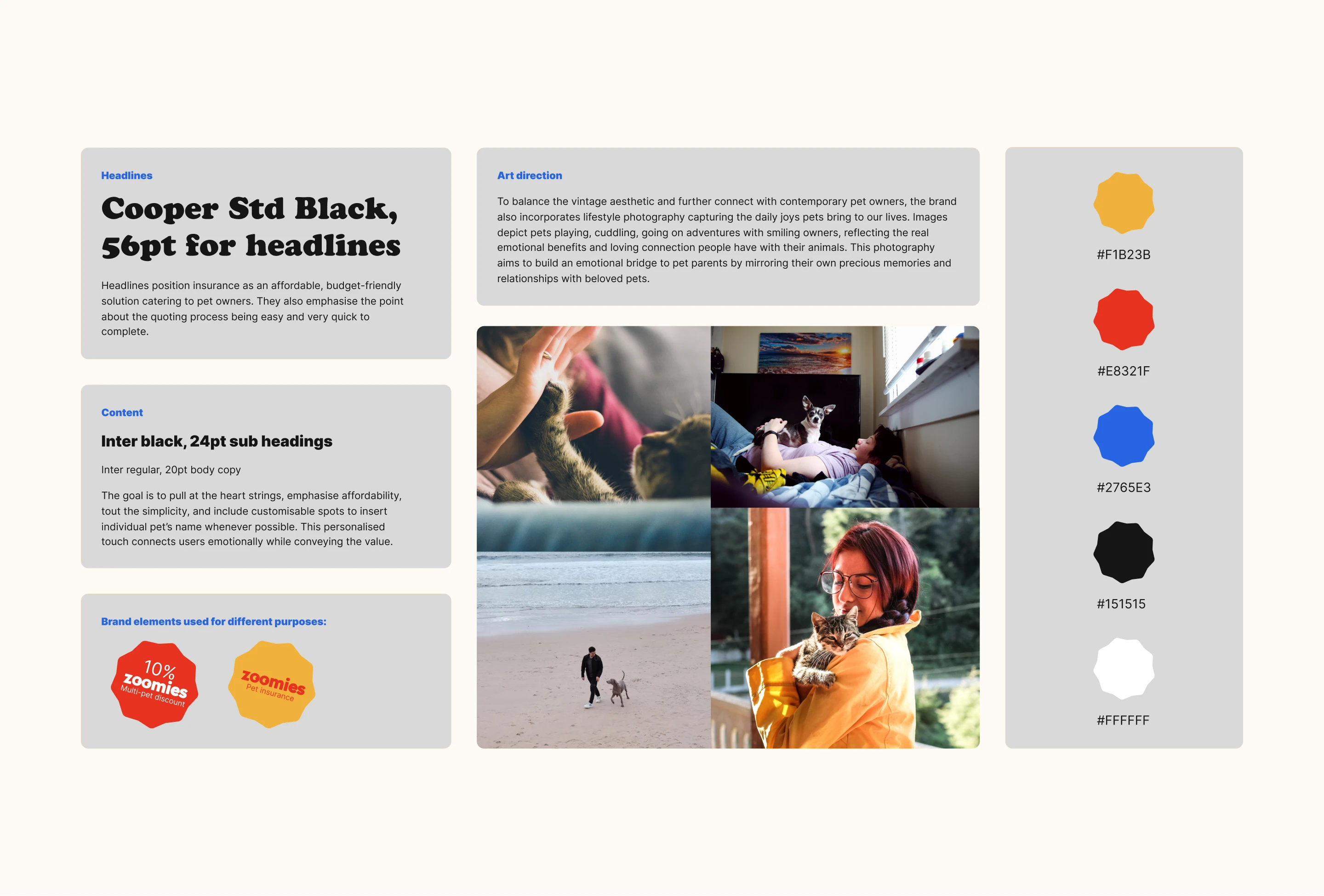 Zoomies — quote journey screens